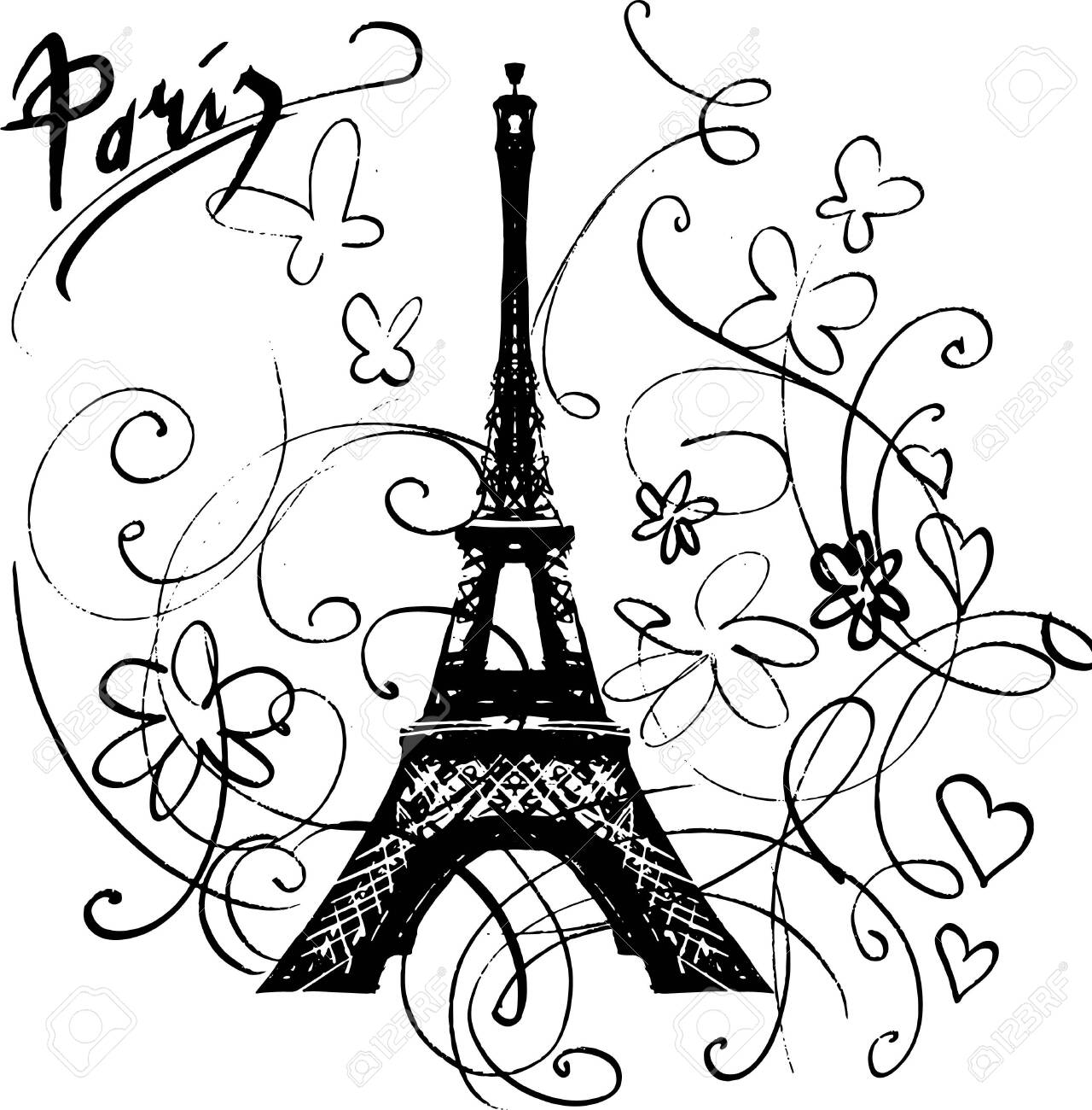 Paris Eiffel Tower Illustration Print Design Template Royalty Free SVG Cliparts Vectors And Stock Illustration Image 149703735 