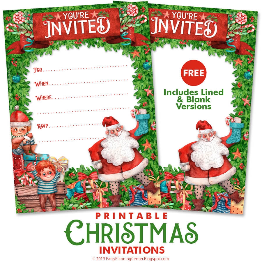 Christmas Invitation Template Free Printable