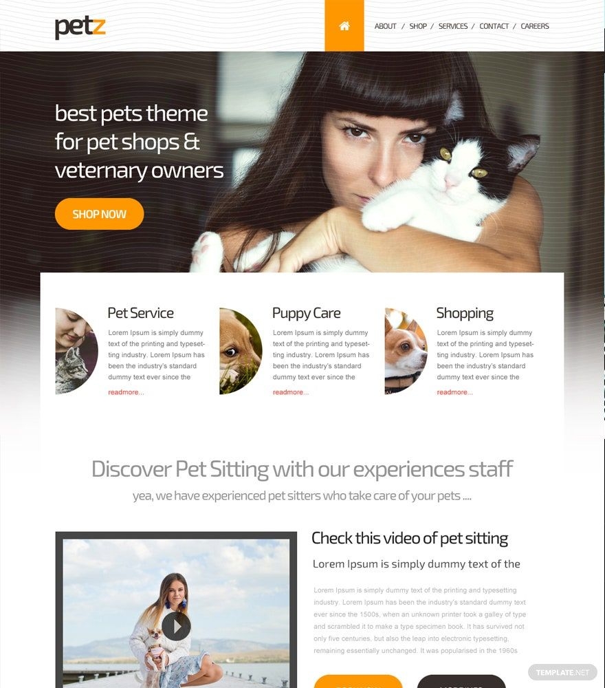Pet Shop HTML55 CSS3 Website Template In HTML5 Download Template