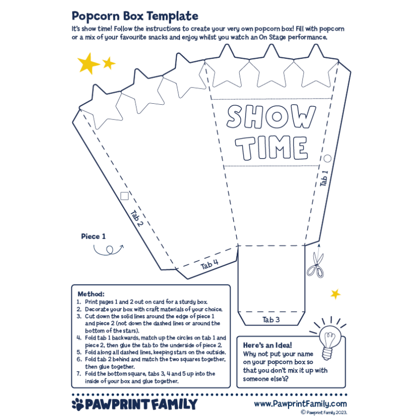 Printable Popcorn Template