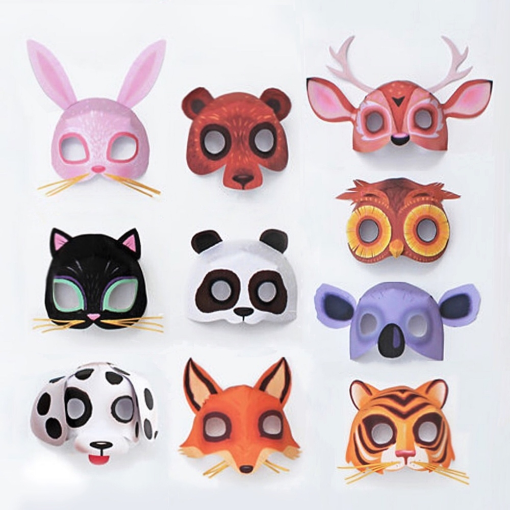 Printable Animal Masks DIY Home Costumes Happythought