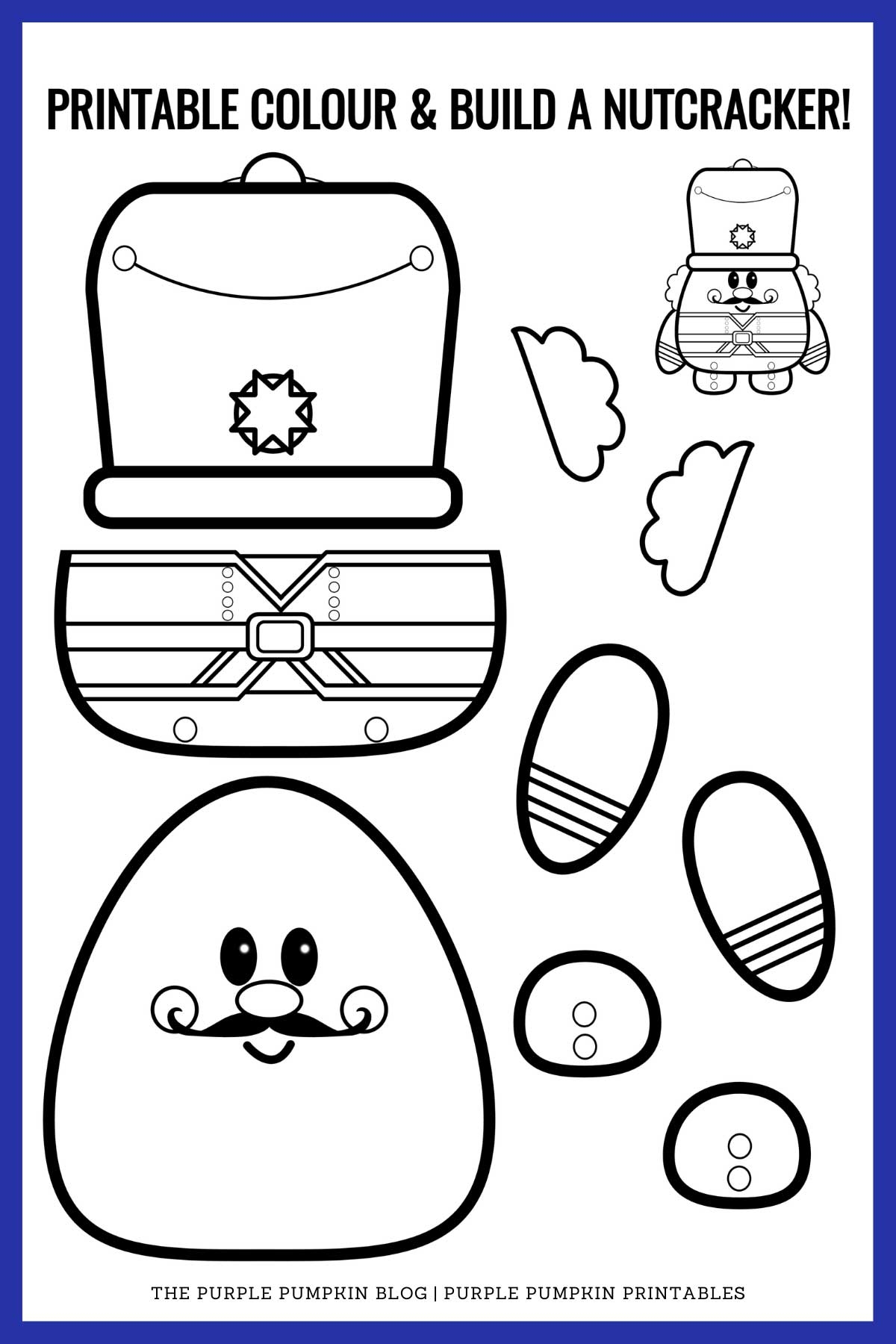 Printable Color Build A Nutcracker