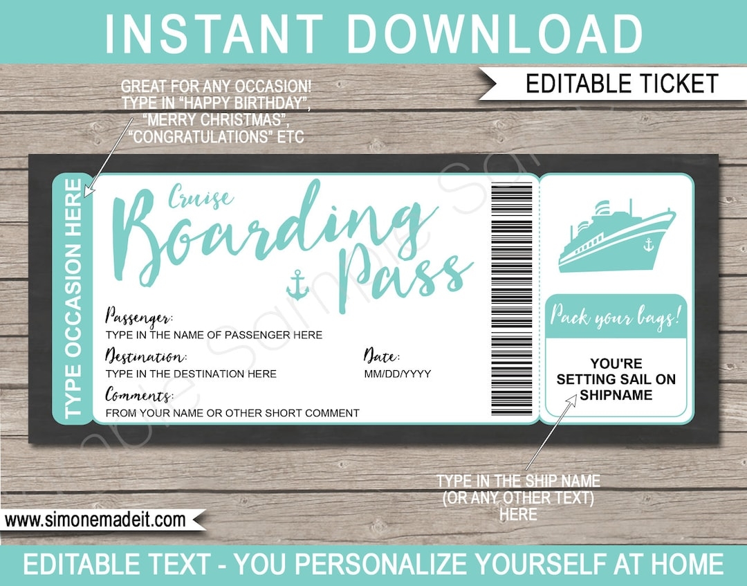 Free Printable Cruise Ticket Template