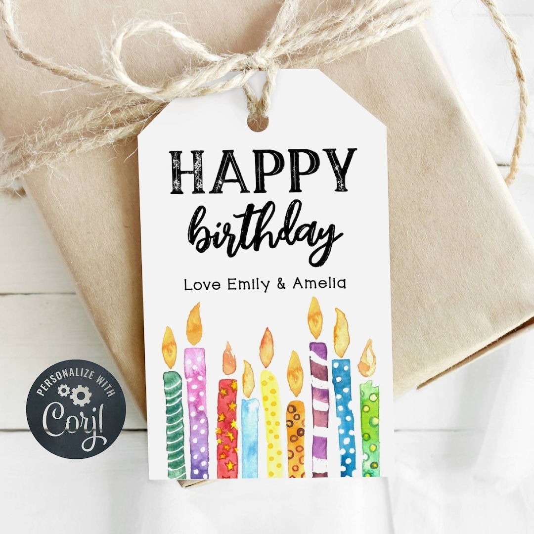 Free Printable Happy Birthday Editable Birthday Gift Tag Template