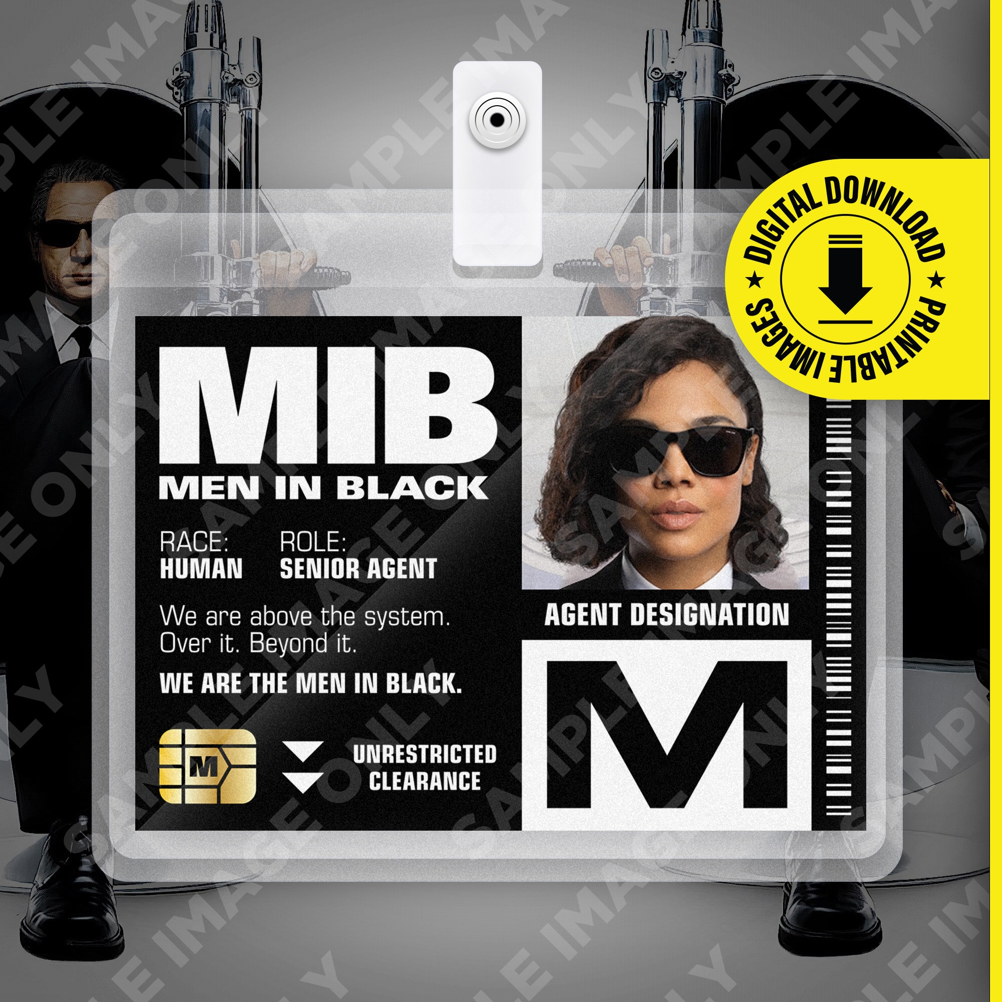 Printable Id Badge Mib Etsy Australia