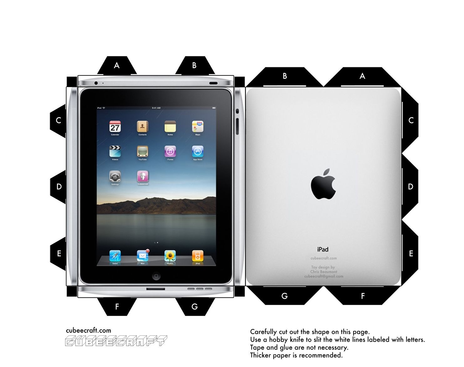 Printable Ipad Papercraft Printable Papercrafts Printable Papercrafts