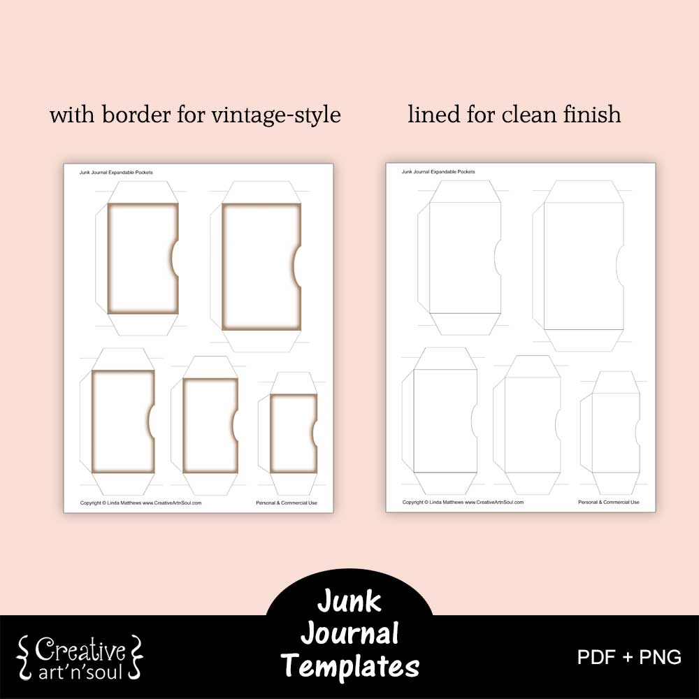 Printable Junk Journal Templates Expandable Pockets Creative ArtnSoul