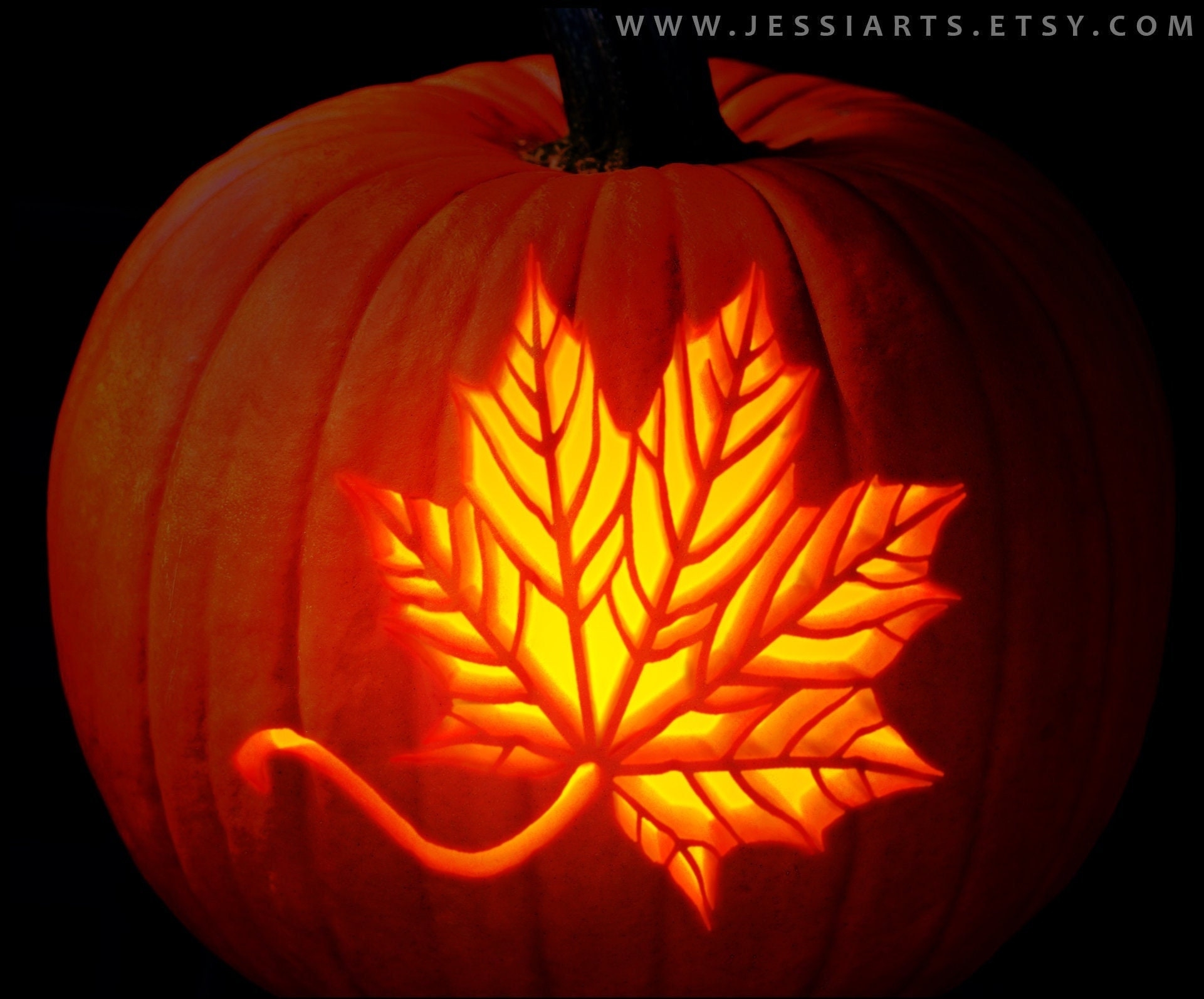 Printable Maple Leaf Pumpkin Carving Stencil Halloween Pumpkin Carving Template Leaf Jack o lantern Stencil Etsy