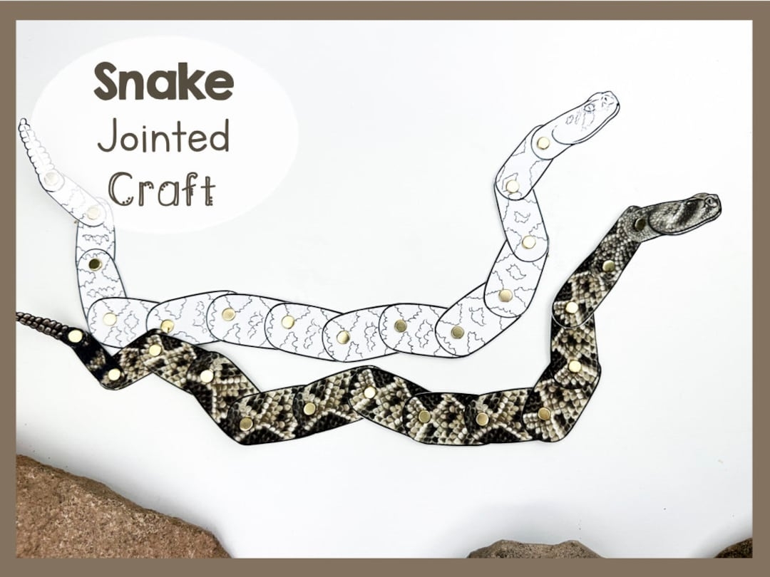 Printable Snake Craft Template Articulated Animal Puppet For Kids Jointed Puppet Template Fun Learning Activity For Children Etsy UK