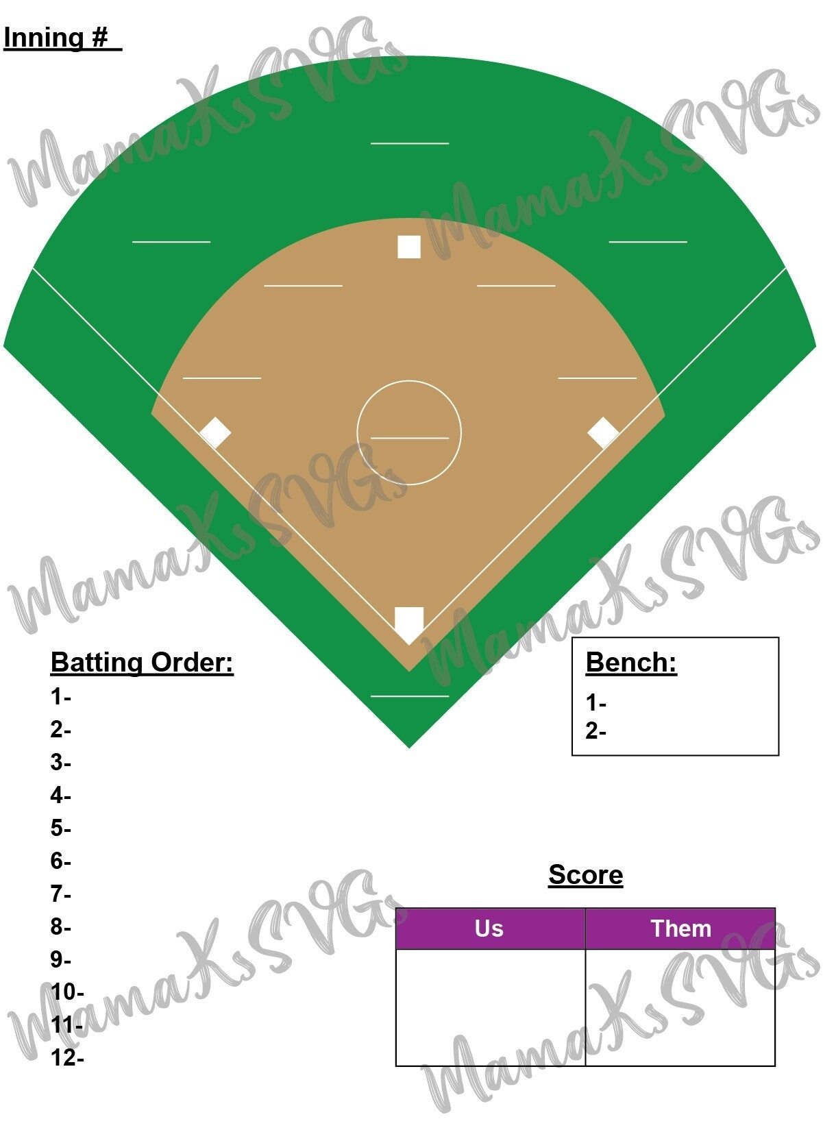 Printable Baseball Field Template