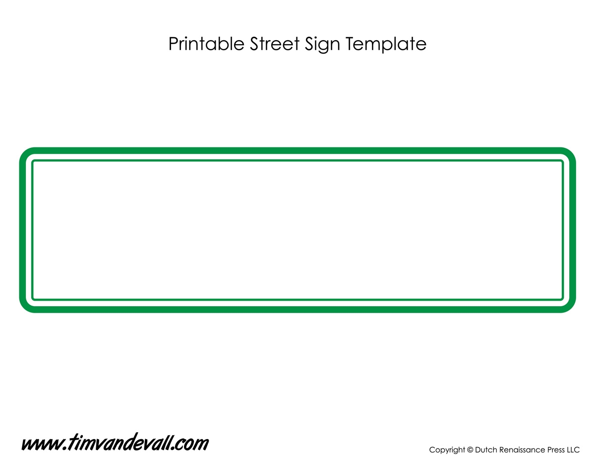 Printable street sign Tim s Printables