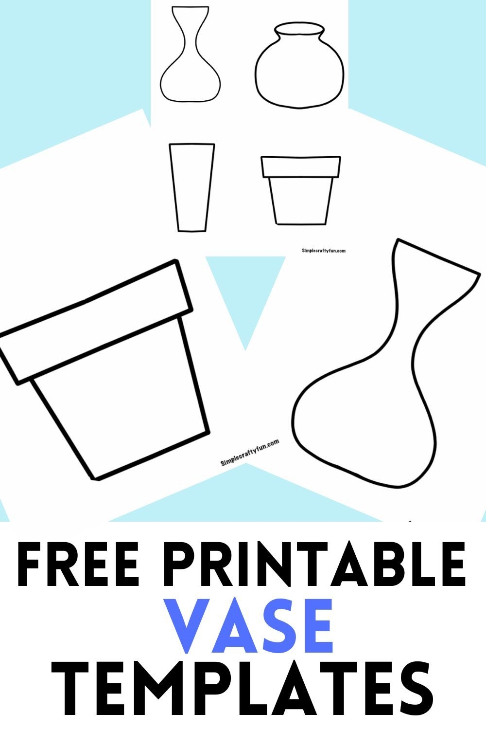 Printable Vase Templates For Crafts 4 Shapes 