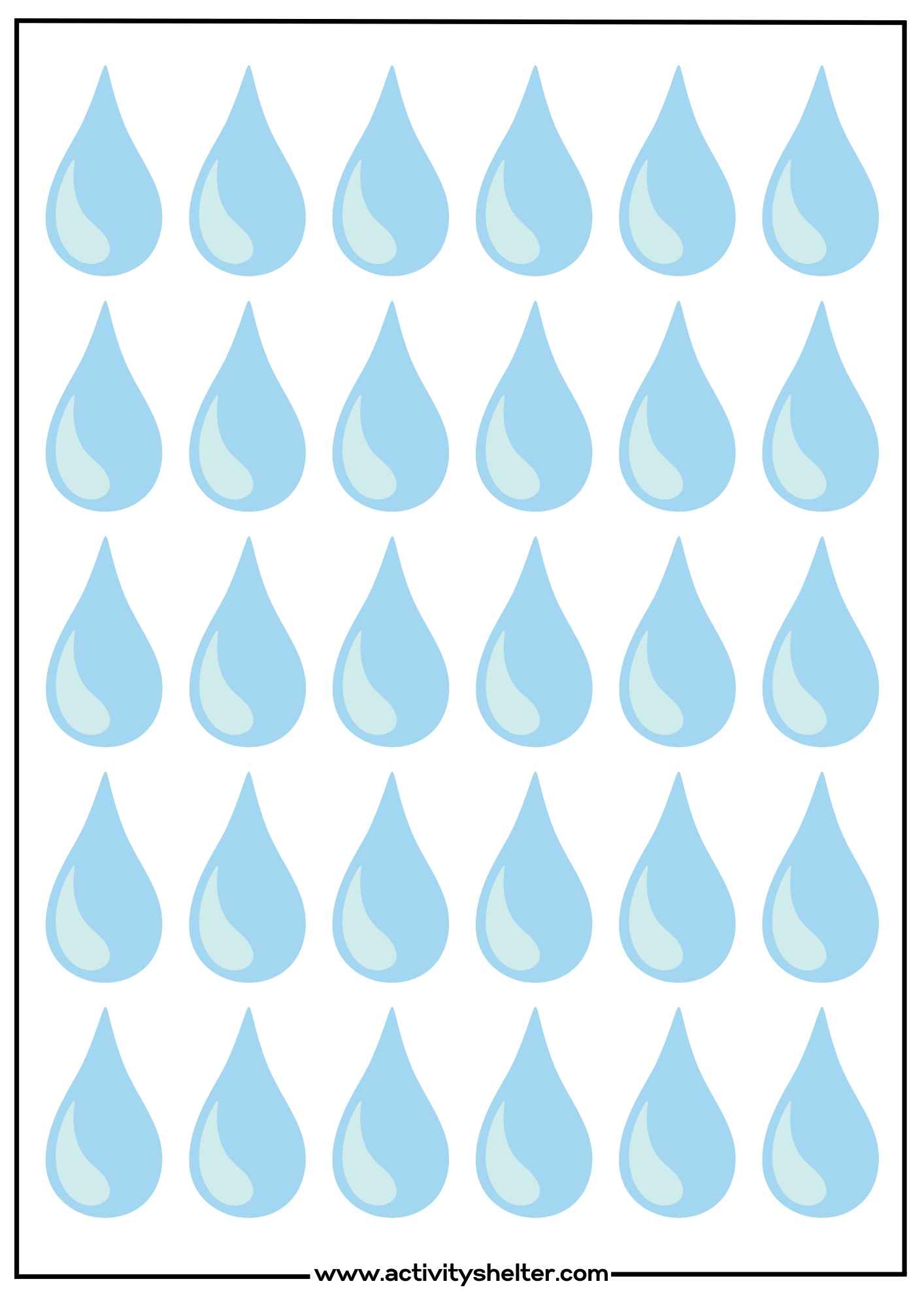 Raindrop Templates Free Printables Of Different Sizes Worksheets Library