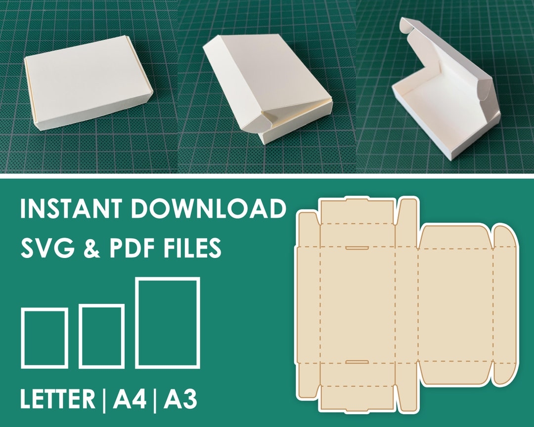 Rectangular Packaging Box Template SVG PDF 8 5x11 A4 A3 Sheet Instant Download Etsy UK