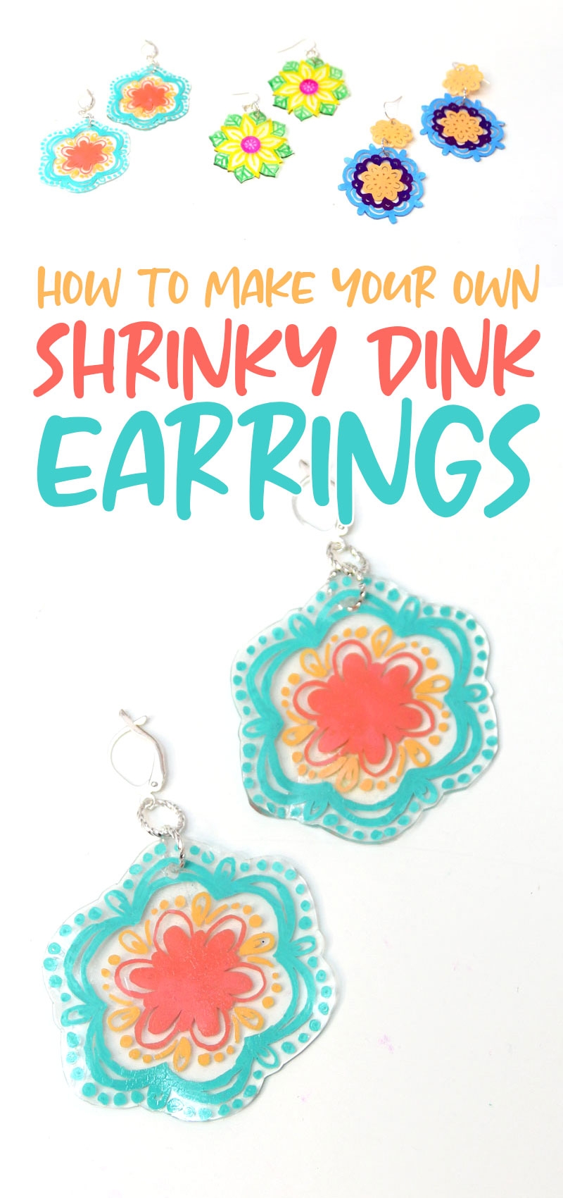 Shrinky Dink Earrings With A Free Template Moms And Crafters