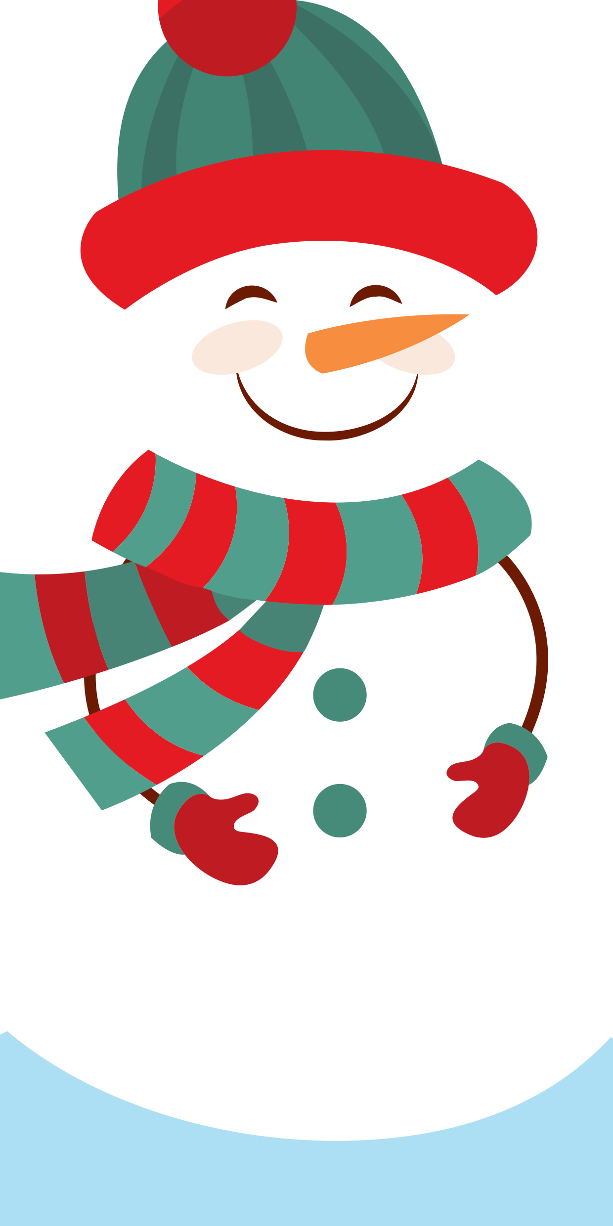 Smiling Snowman With A Scarf Hat And Gloves Sign Template Square Signs