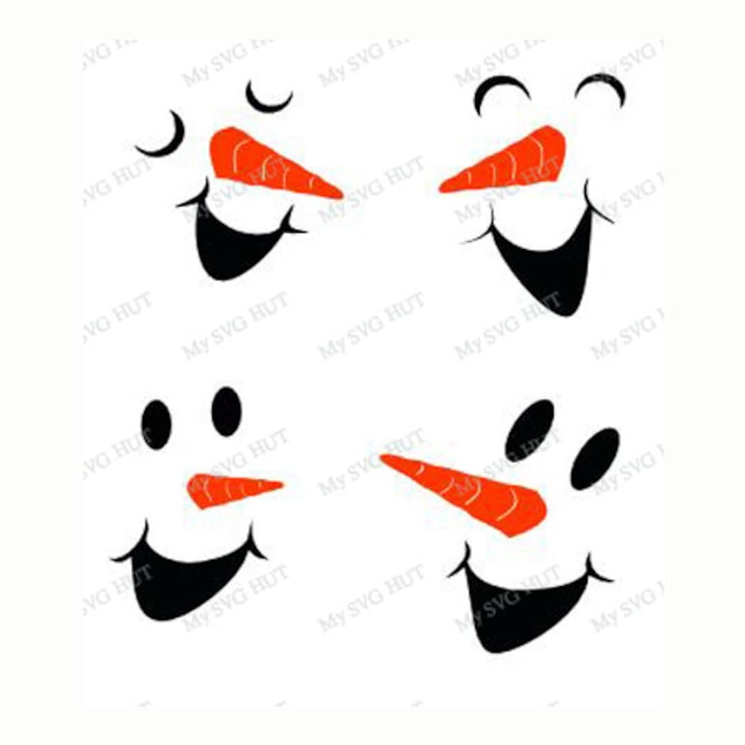 Snowman Faces Set 2 Template Etsy