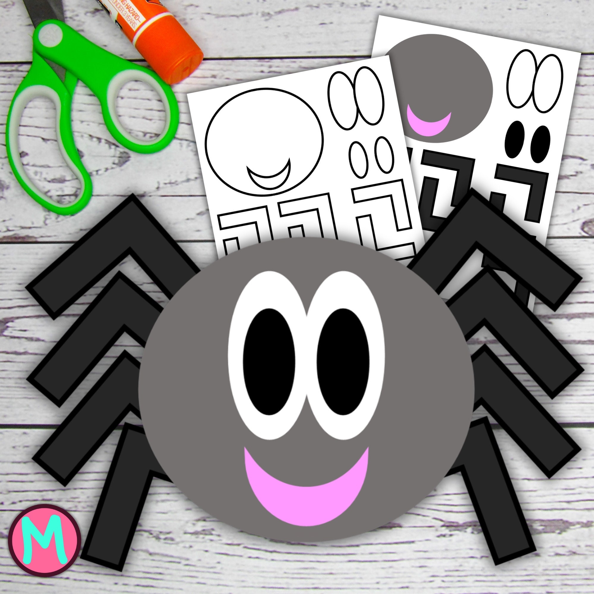 Spider Craft Template For Preschool Simple Toddler Craft Halloween Spider Template Build A Spider DIY Spider Arts And Crafts For Kids Etsy