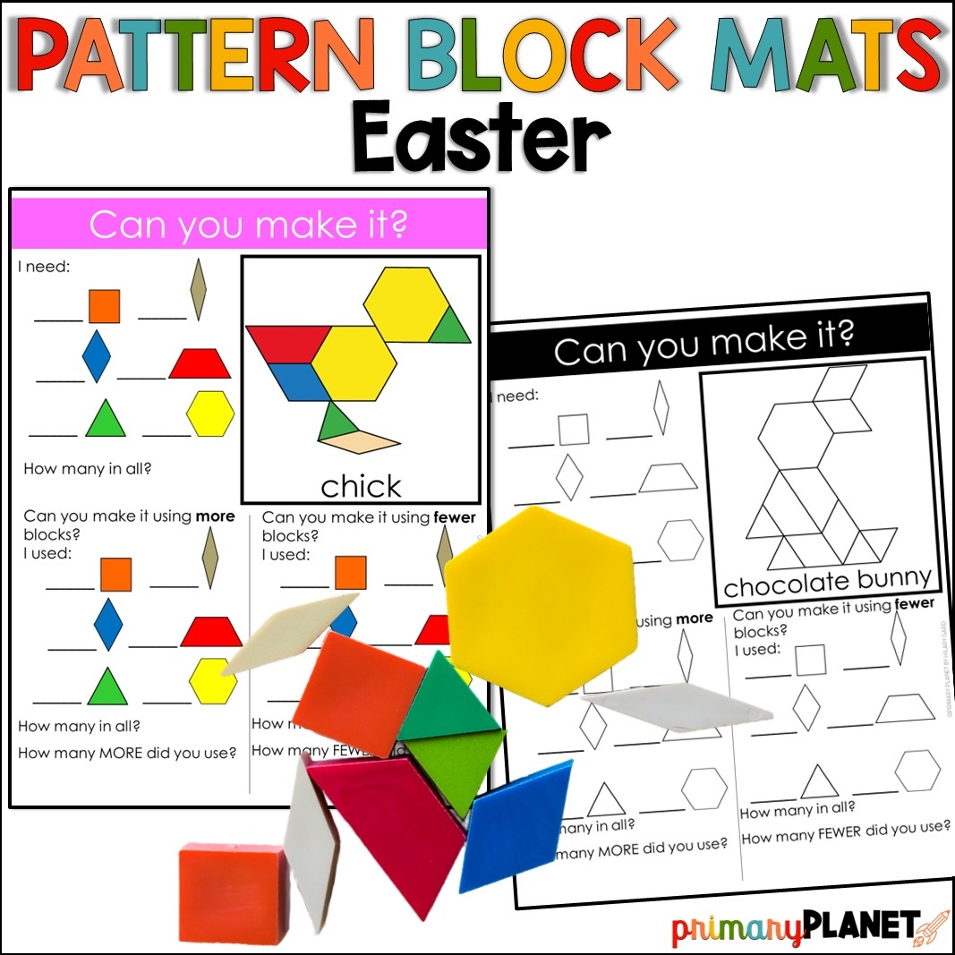 Spring Printable Pattern Block Mats Easter Printable Pattern Block Templates Primary Planet