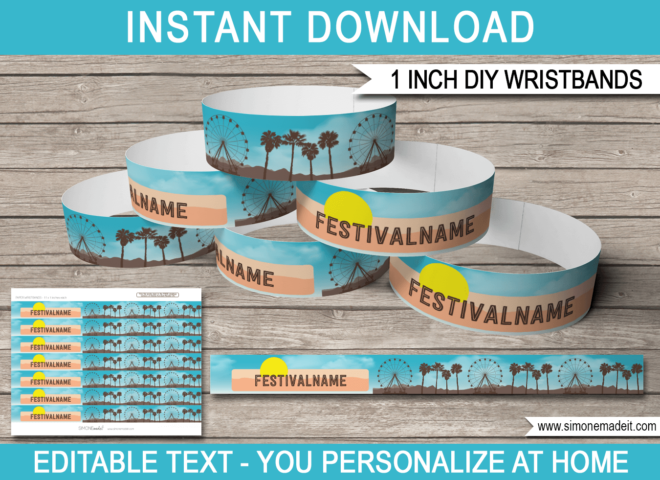 Stagecoach Theme Wristbands Template Country Music Festival