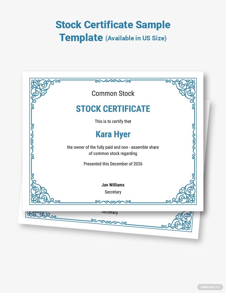Printable Stock Certificate Template