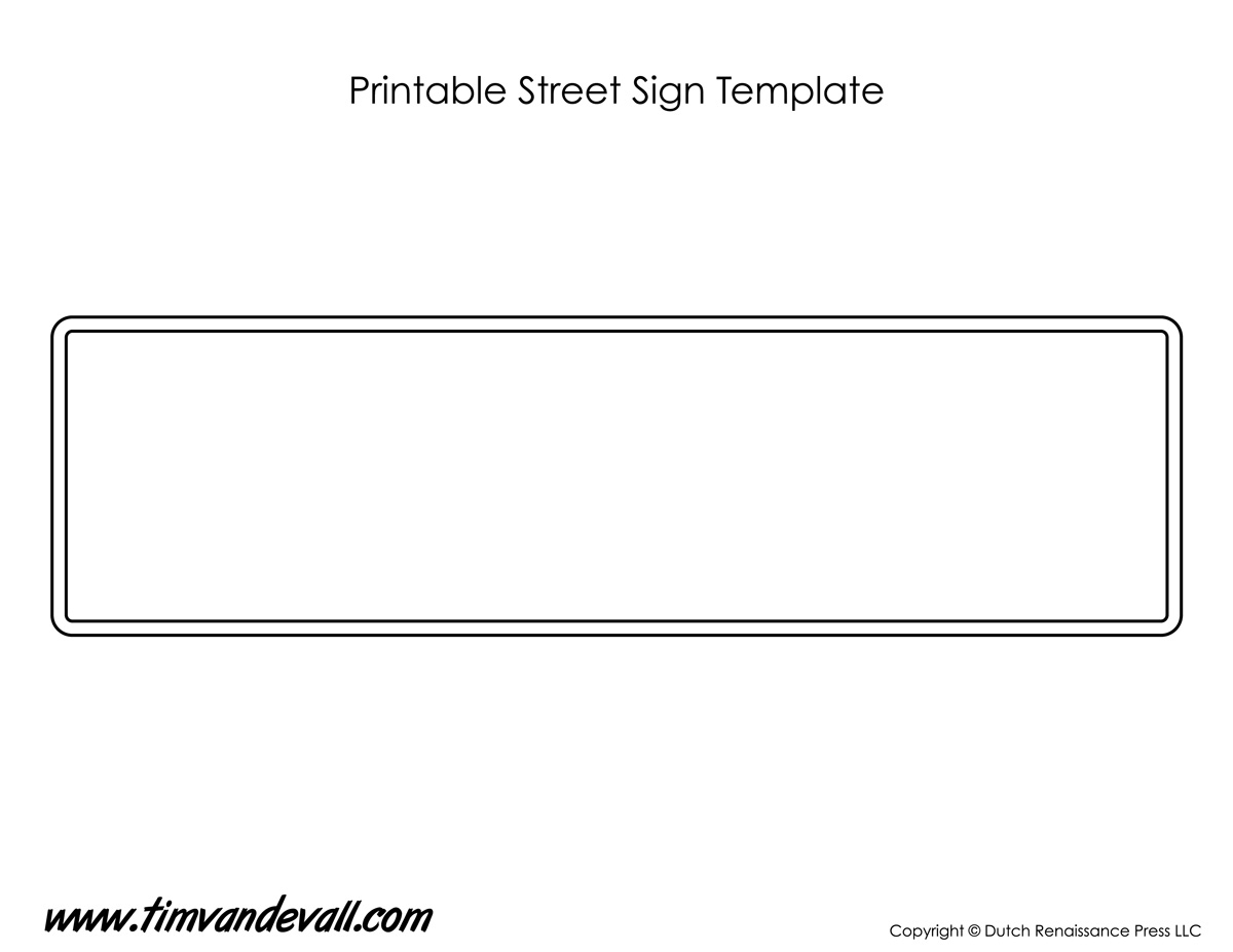 Street sign template Tim s Printables