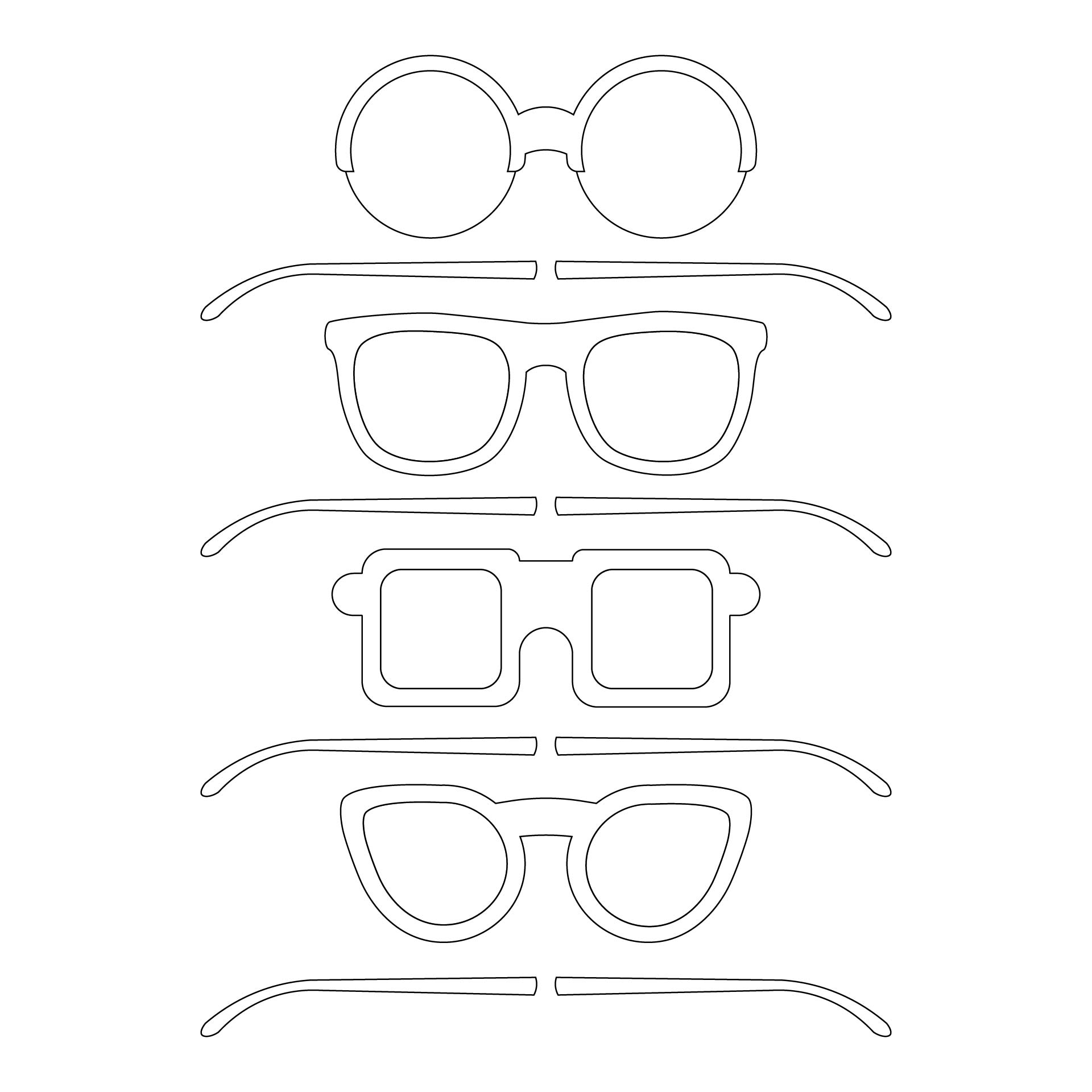 Sun Glasses Outline 10 Free PDF Printables Printablee