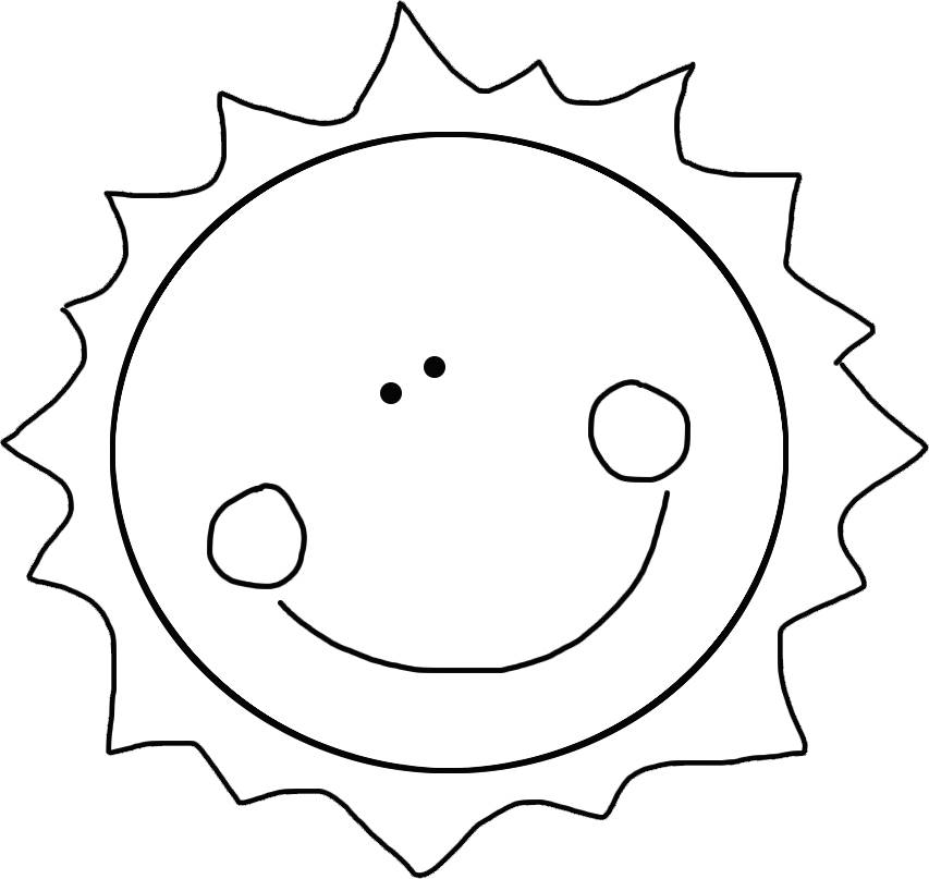 Sun Template Free Printable Smiling Happy Sun Line Art