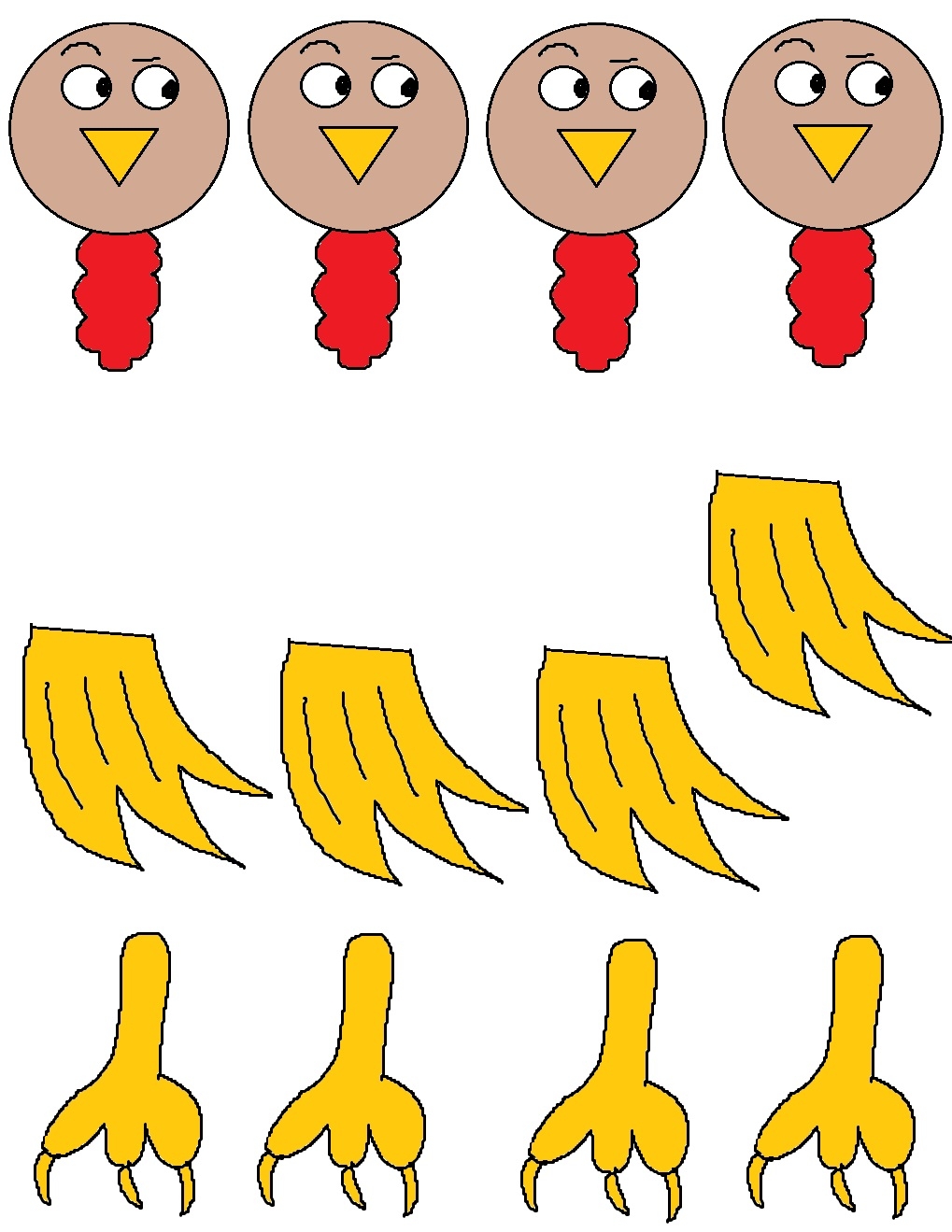 Free Printable Turkey Feet Template