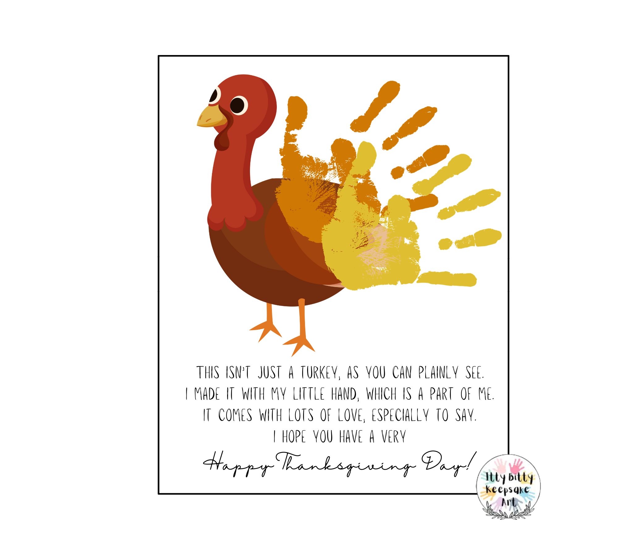 Turkey Handprint Art Craft Printable Template Fall Craft Autumn Thanksgiving Made By Teachers