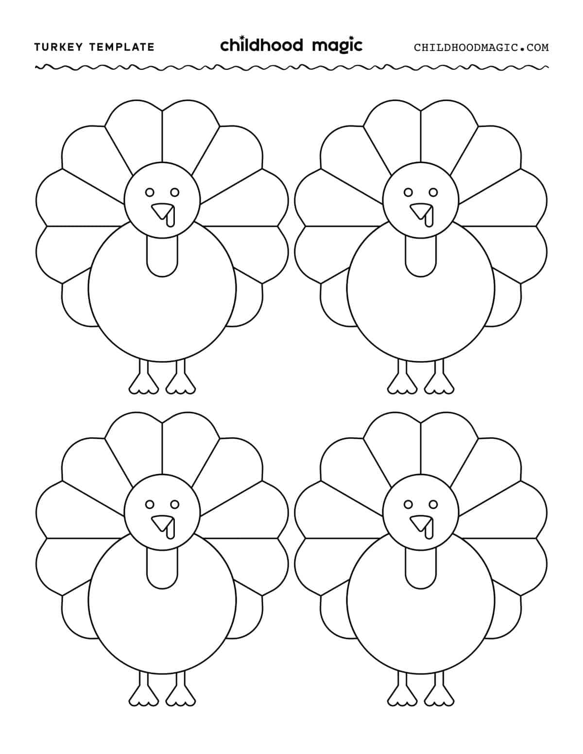 Printable Turkey Feathers Template