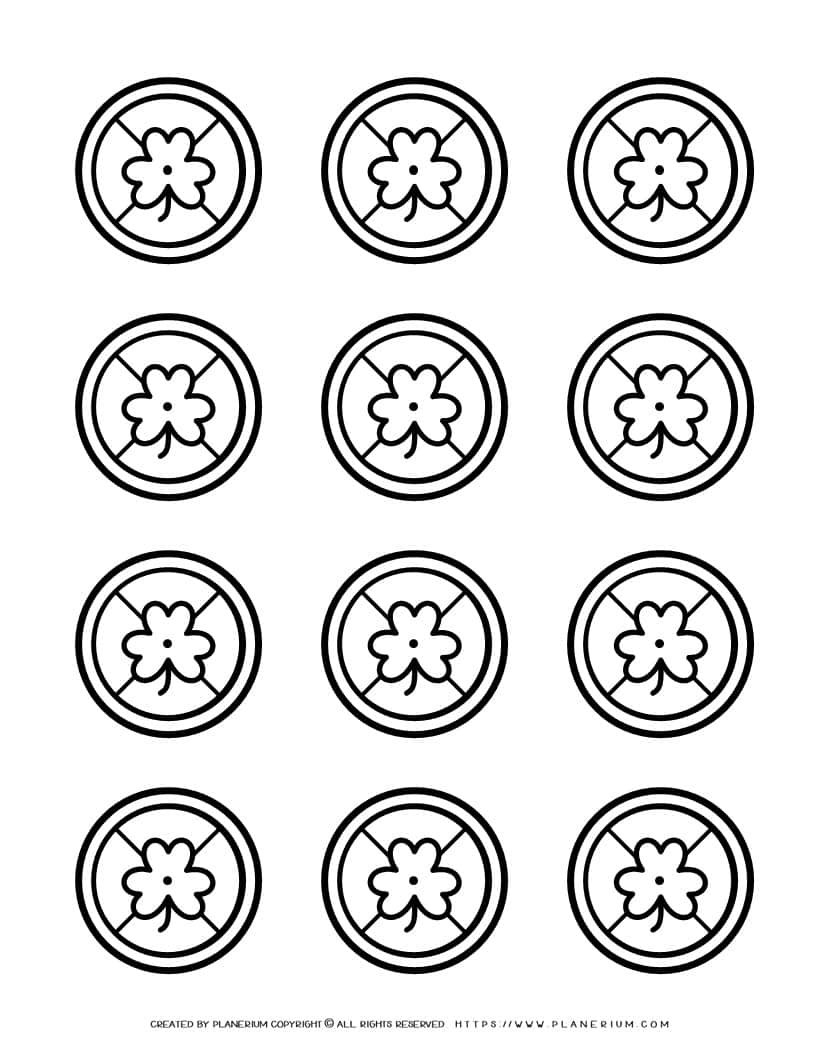 Twelve Shamrock Coins Template Planerium