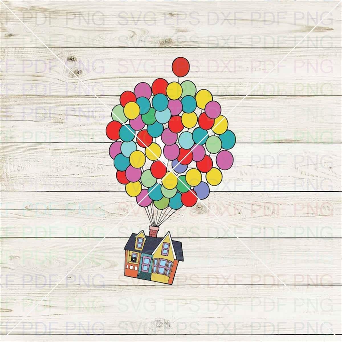 Up House Balloons Up 016 Svg Dxf Eps Pdf Png Cricut Cuttin Inspire Uplift