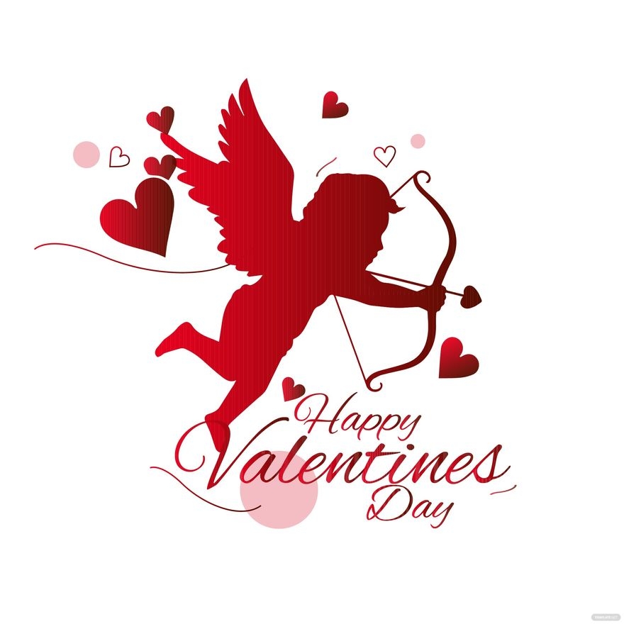 Valentines Day Cupid Vector In Illustrator SVG JPG EPS PNG Download Template