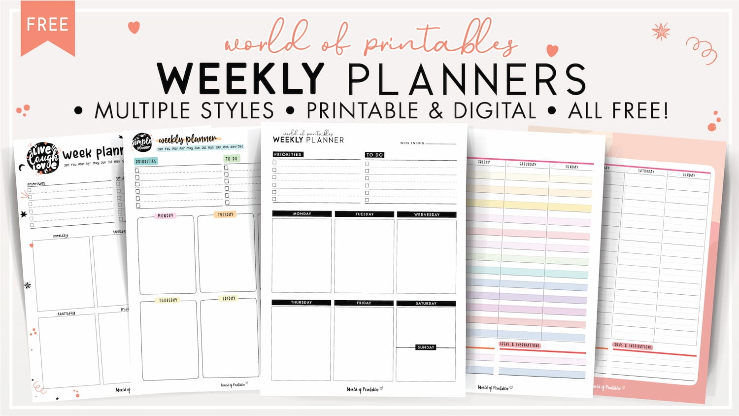 Weekly Planner Templates World Of Printables