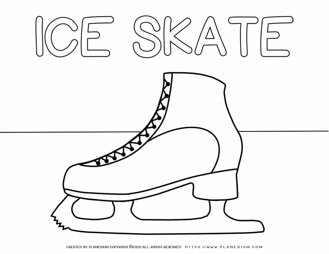 Winter Coloring Pages Ice Skate Planerium