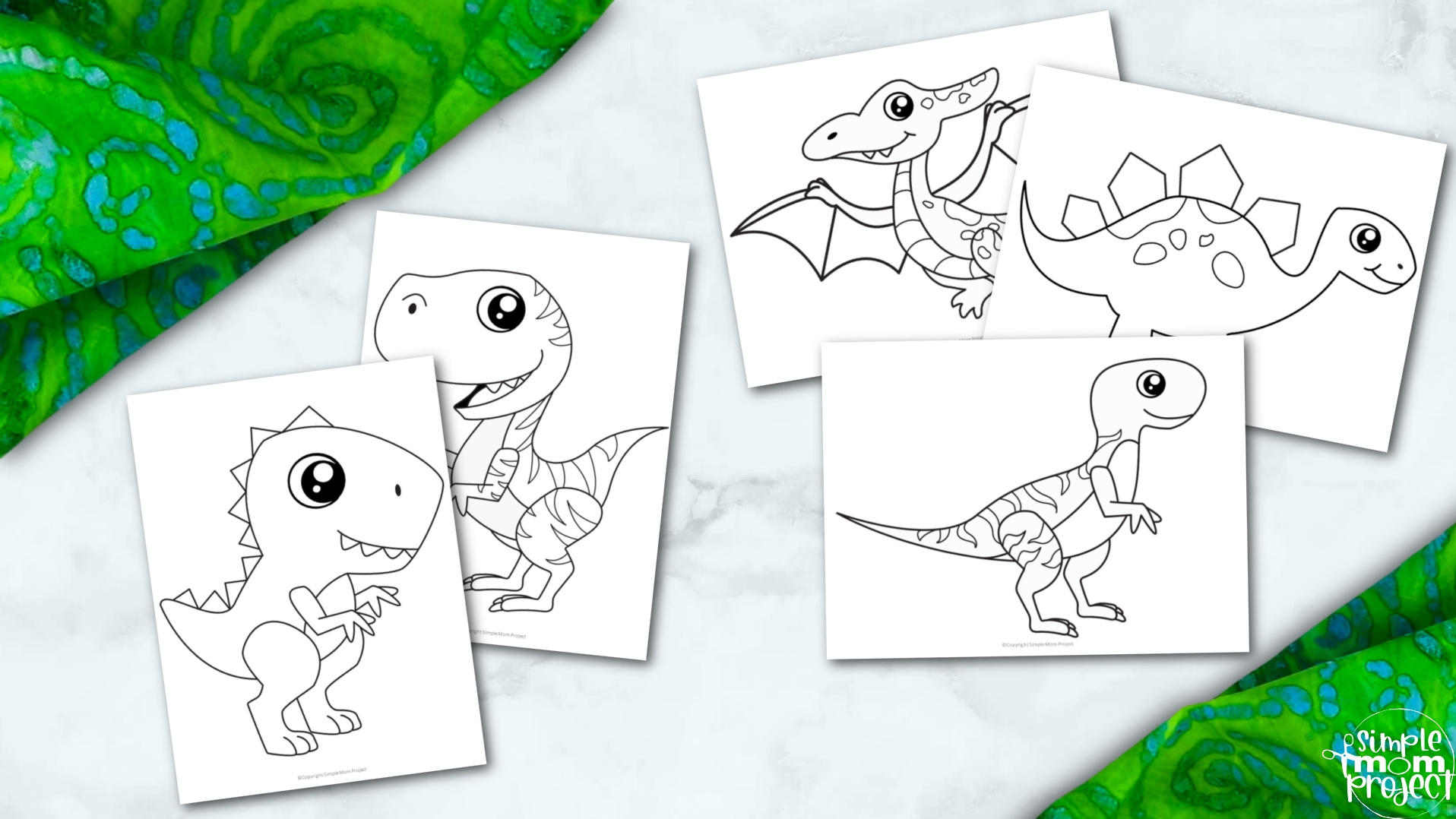 10 Adorable Dinosaur Printable Coloring Page Templates For Kids Simple Mom Project Store