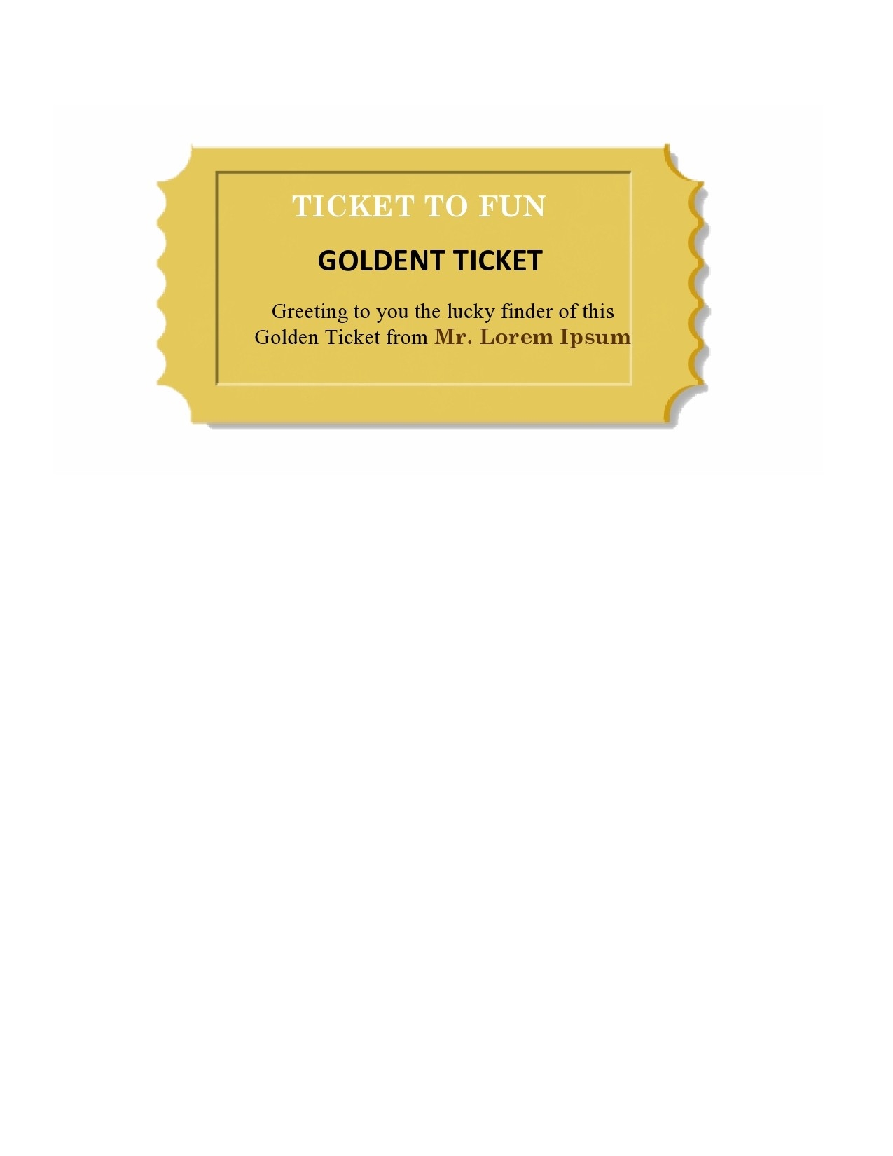 13 Editable Golden Ticket Templates Free Downloads 