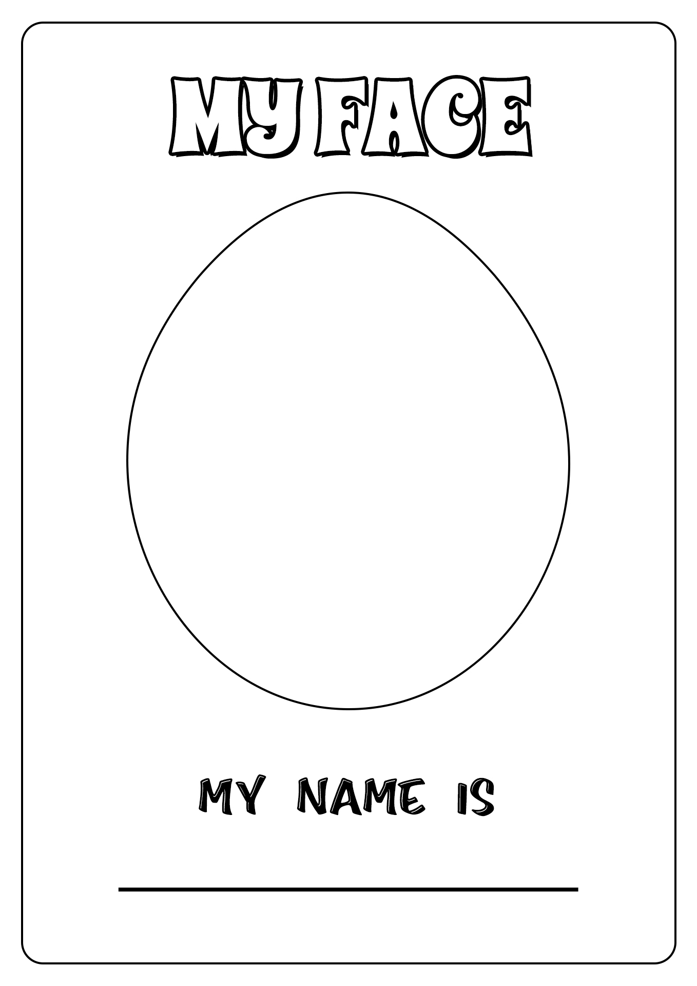 Self Portrait Printable Template