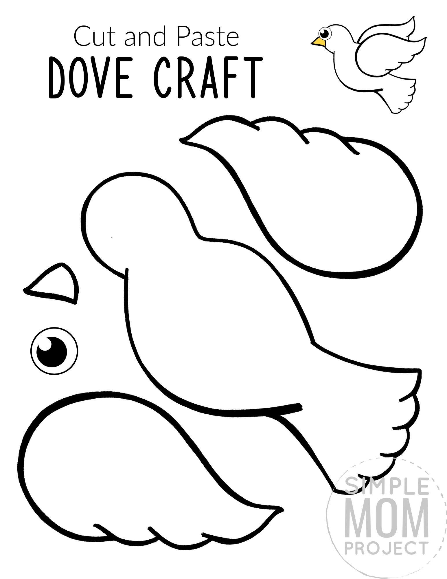15 Black And White Bird Cut And Paste Craft Templates Simple Mom Project Store