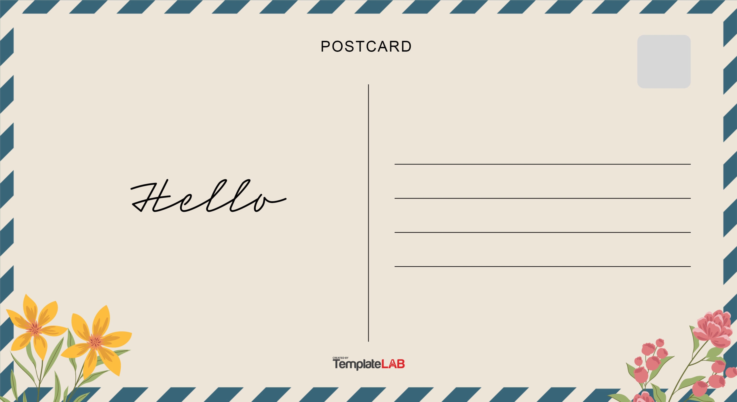 19 Printable Postcard Templates U0026 Designs Word PDF PSD 