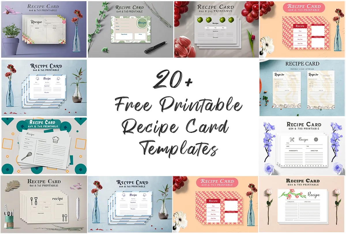 20 Free Printable Recipe Card Templates By Creativetacos On Dribbble