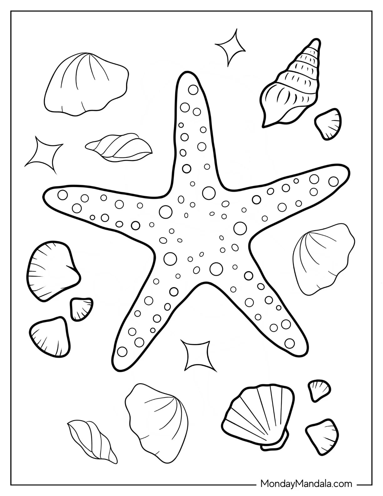 20 Starfish Coloring Pages Free PDF Printables 