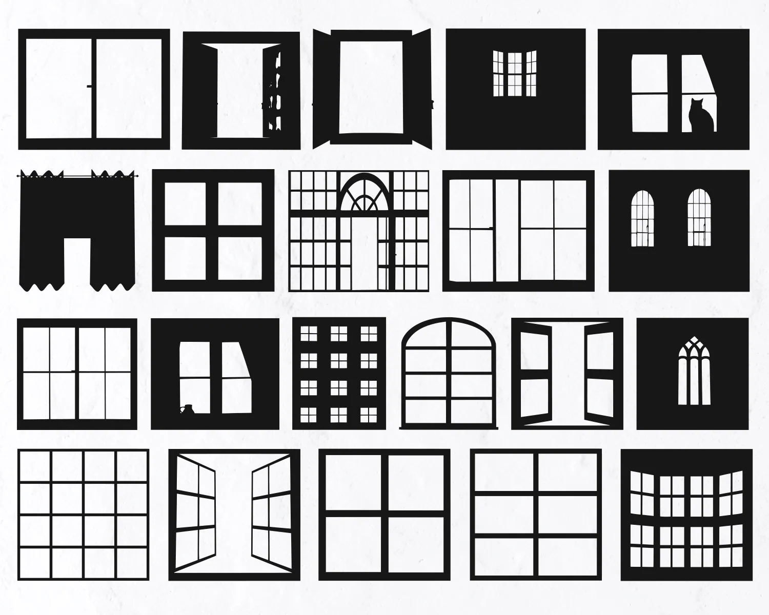 21 Window SVG Bundle Window Black Silhouettes Svg Window Cricut Window Cutting File Window Clip Art Etsy