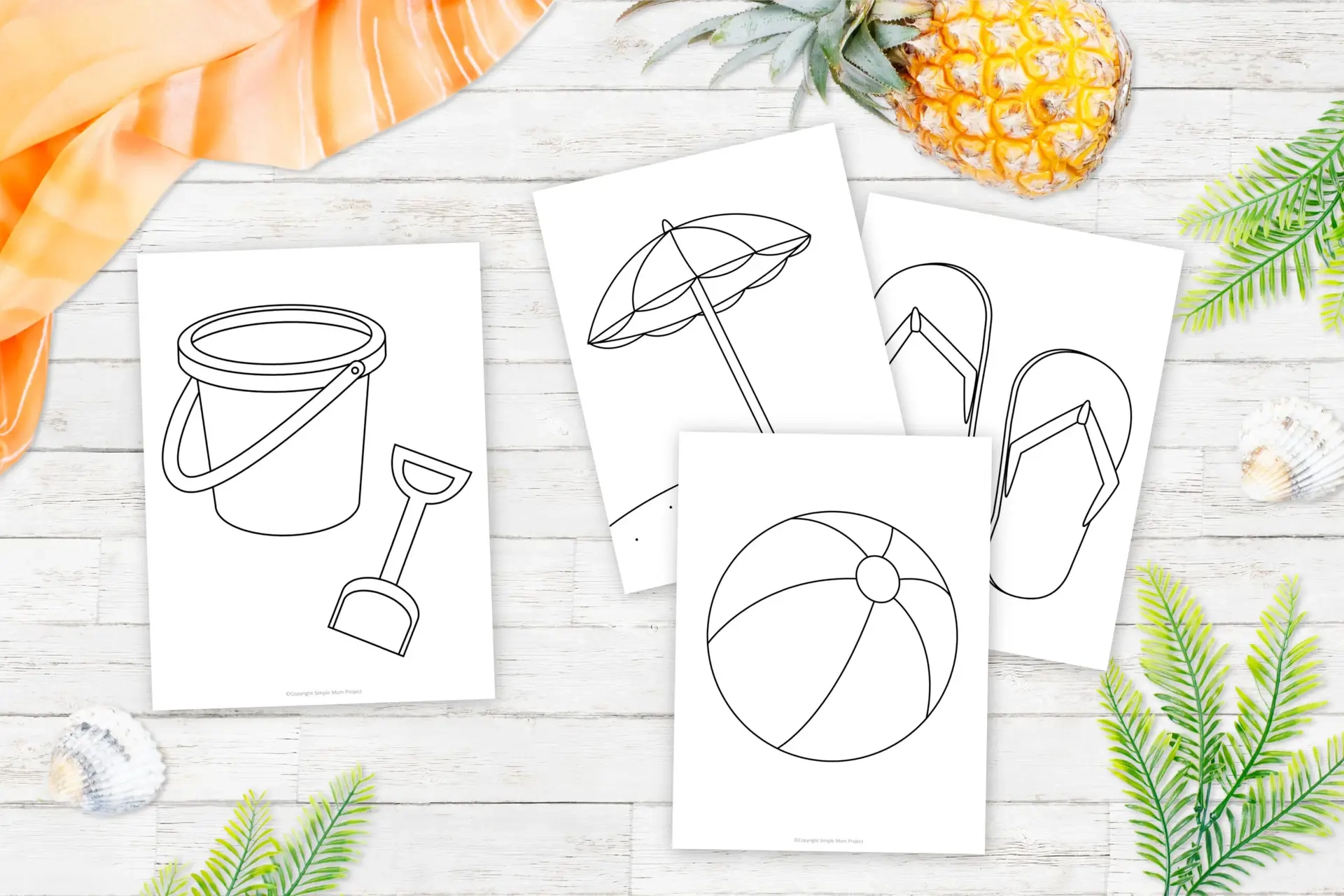 22 Sun Sand And Summer Printables Coloring Pages Templates Galore Simple Mom Project Store
