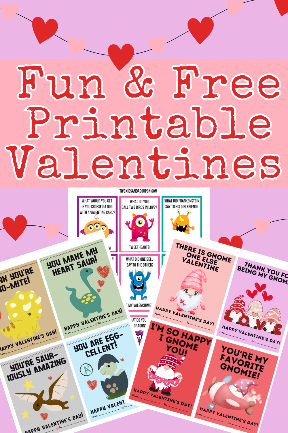 25 Fun And Free Kids Printable Valentines Cards