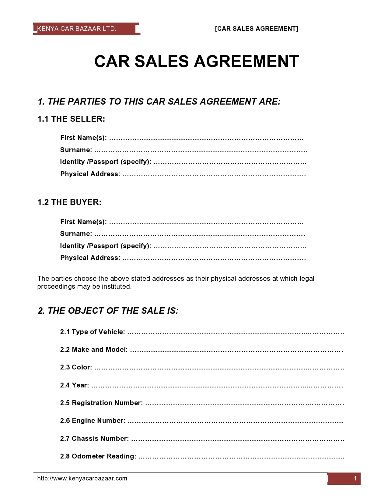 30 Simple Car Sale Contract Templates 100 Free 