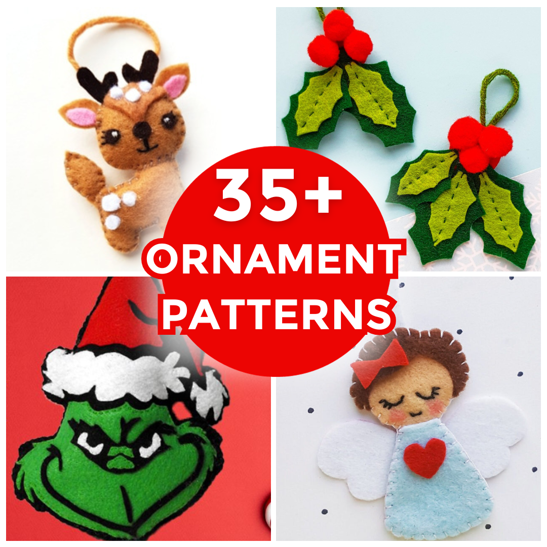 35 Free Felt Christmas Ornament Patterns Happiness Is Homemade