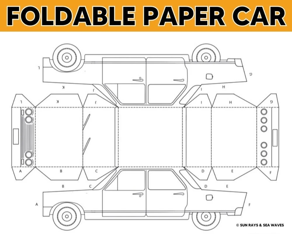 3D Foldable Paper Car Printable Download Color Cut Fold Glue Impala Car Etsy UK