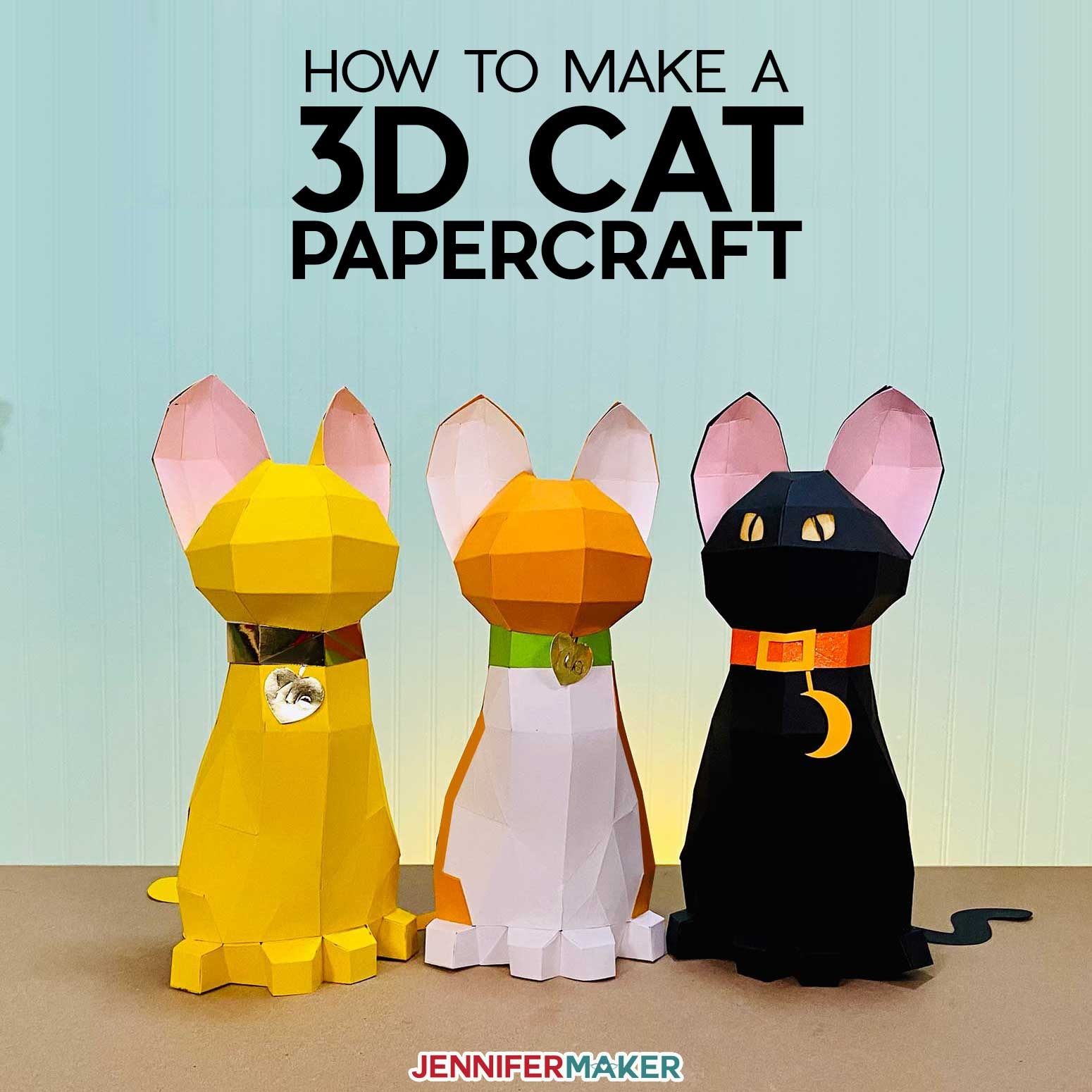 3D Papercraft Cat Free Animal Papercraft Template U0026 SVG File Jennifer Maker